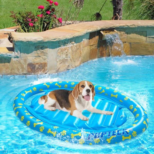 PUPTECK Inflatable Dog Pool Float - Portable Summer Pet Raft Floating Row Bed for Lake Swimming Outdoor Water Games Cooling - Image 6