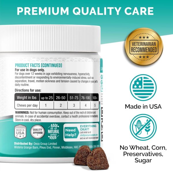 PREMIUM CARE Hemp Calming Chews for Dogs Anxiety, Made in USA, 9.3 oz (264g), Duck-Flavored, 120 count - Image 6