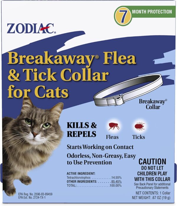 Zodiac Breakaway Flea and Tick Collar for Cats, 13"