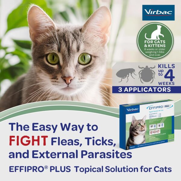 Virbac Effipro PLUS Topical Solution For Cats, 3 Month Supply - Image 3