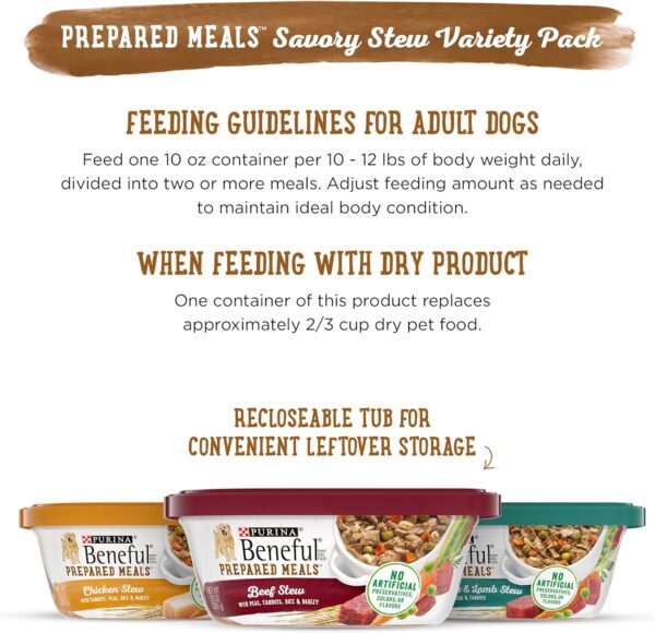 Purina Beneful Gravy Wet Dog Food Variety Pack, Prepared Meals Stew - (12) 10 oz. Tubs - Image 9