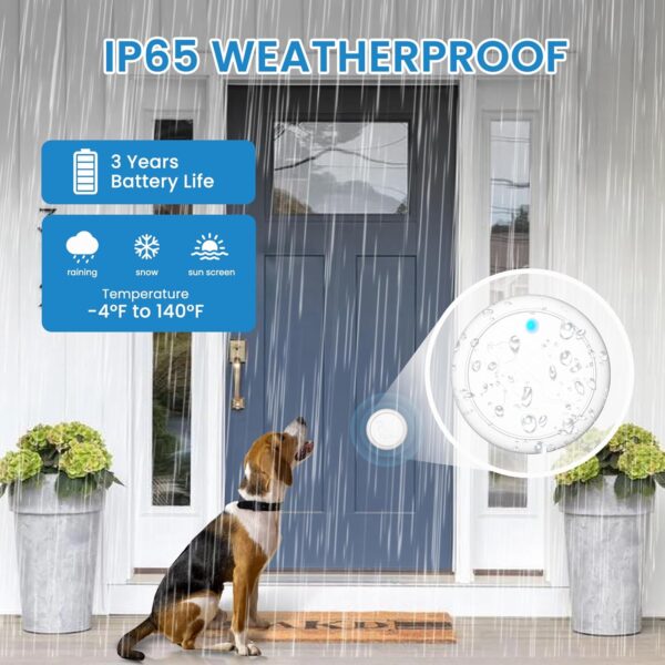 Dog DoorBell for Potty Training, Wireless Doggie Door Bell Operating at 1000 Feet with IP65 Waterproof Touch Button, 32 Melodies - Image 3