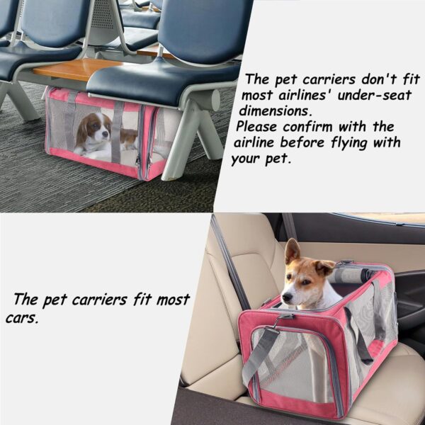 Cat Dog Carrier for Small Medium Cats Pet Carrier for Large and Medium Cats Puppies Portable Cat Carrier Soft Pet Carrier for Cats Cat Bag Carrier Airline Approved Cat Carrier(Large, Pink) - Image 7