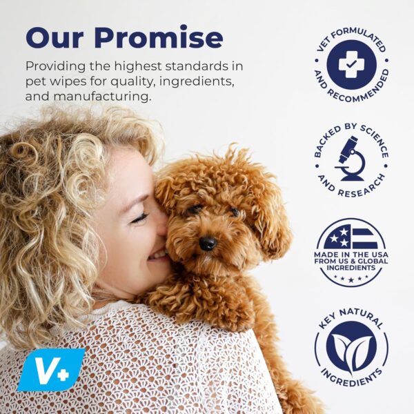 Vetnique Labs Glandex Dog Wipes for Pets Cleansing & Deodorizing Anal Gland Hygienic Wipe​s for Dogs & Cats with Vitamin E, Skin Conditioners and Aloe (75ct) - Image 6