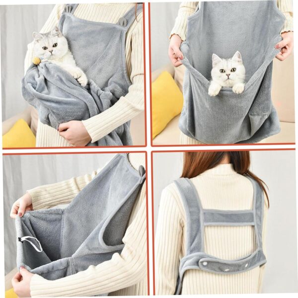 Cat Apron Carrier, Adjustable Cat Chest Carrier, Breathable Cat Carrier Pouch, Soft Cat Front Carrier Chest for Within 7.5kg Pets Pet Supplies - Image 2