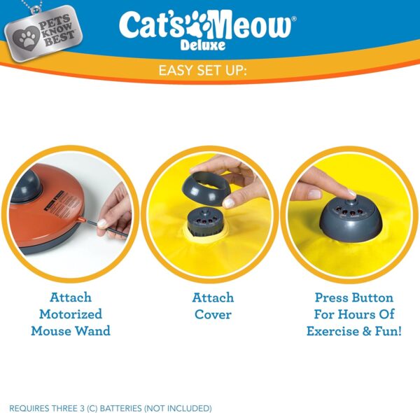 Cat's Meow Motorized Wand Cat Toy, Automatic 30 Minute Shut Off, 3 Speed Settings, The Toy Your Cat Can't Resist, Pets Know Best - Image 3