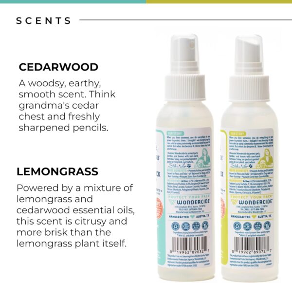 Wondercide - Flea, Tick and Mosquito Spray for Dogs, Cats, and Home - Flea and Tick Killer, Control, Prevention, Treatment - with Natural Essential Oils - 4 oz Lemongrass & Cedarwood 2-Pack - Image 5