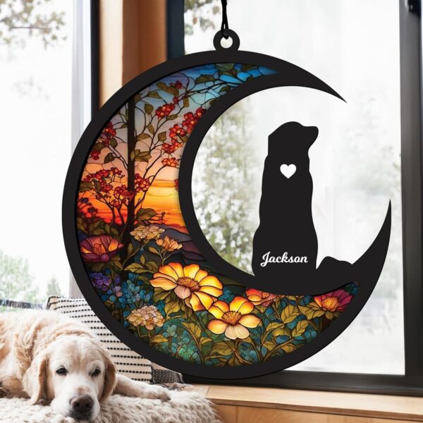 Dog Memorial Suncatcher, Personalized Pet Memorial Suncatcher with Custom Dog Breed and Name, Dog Memorial Gifts For Loss Of Dog, Dog Bereavement Gift SC67 - Image 2