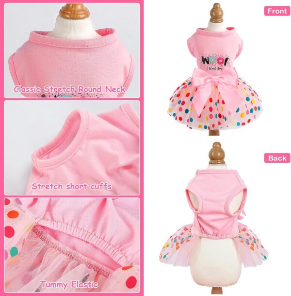 Dog Dresses for Small Dog Girls Dog Birthday Dress Cute Pet Princess Puppy Clothes Female Dog Clothes for Chihuahua Yorkie Clothes Small Dog Birthday Outfit Apparel - Image 4