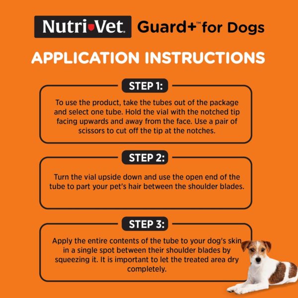 Nutri-Vet Guard+ for Dogs - Flea & Tick Prevention for Small Dogs 5-22 lbs. - Waterproof - 30 Days of Protection - 3 Month Supply - Image 5