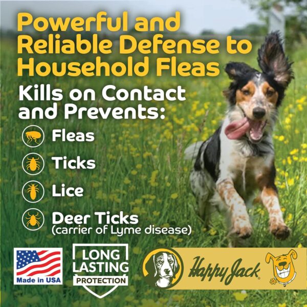 Happy Jack Flea and Tick Powder for Dogs & Puppies, Flea Powder for Carpets, Flea Treatment & Control, Kills Fleas, Ticks & Lice, Odorless & Non-Staining, Dust on Sleeping Quarters & Furniture (5 oz) - Image 2