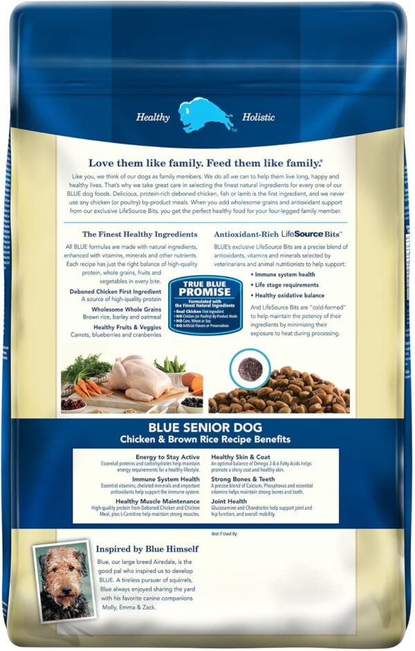 Blue Buffalo Life Protection Formula Senior Dry Dog Food, Supports Joint Health and Mobility, Made with Natural Ingredients, Chicken & Brown Rice Recipe, 30-lb. Bag - Image 2