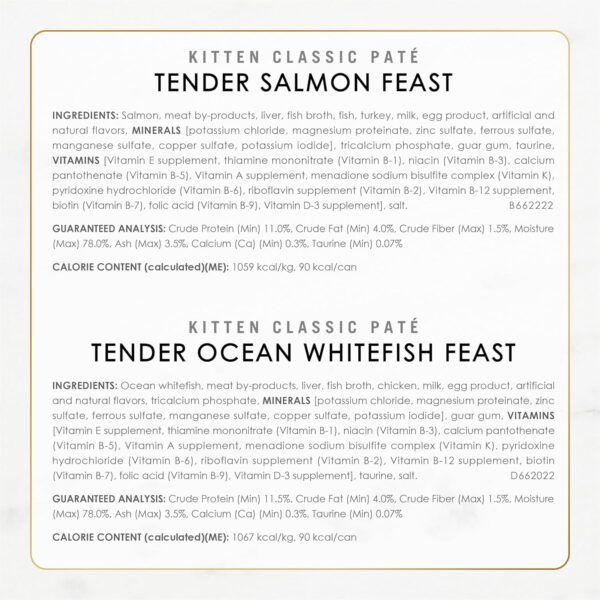 Purina Fancy Feast Tender Ocean Whitefish, Turkey, Chicken and Salmon Feasts Wet Kitten Food Variety Pack - (Pack of 24) 3 oz. Boxes - Image 7