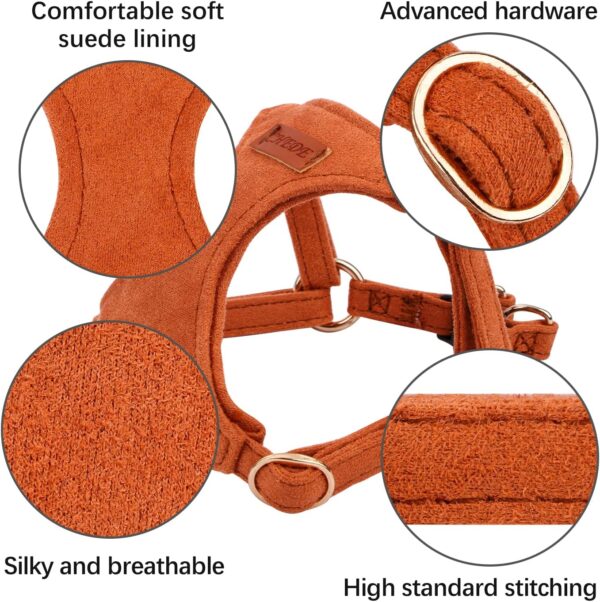 No Pull Puppy Harness and Multifunction Dog Leash Set- 8 Colors Soft Adjustable No Choke Escape Proof Cute,Lightweight Pet Vest Harness for Small and Medium Dog (S, Khaki) - Image 3