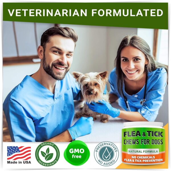 Natural Flea & Tick Prevention for Dogs Chewable Tablets - Flea & Tick Control Supplement - Oral Flea Pills for Dogs - All Breeds and Ages - Soft Chews Made in USA - Image 3