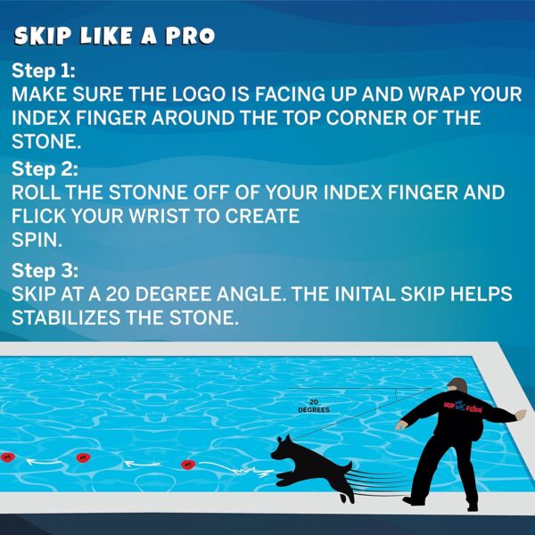 SKIP NN' FETCH Small/Medium Floating Dog Toys QTY 2 | Stone Skipping Meets Fetch | Fun for Swimming Pool, Lake, Beach, and Land | Perfect Floating Water Toys for Small/Medium Dogs | - Image 8