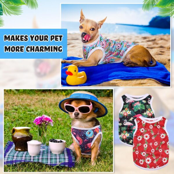 32 Pack Summer Hawaiian Dog Shirts Small for Dog Hawaiian Dog T Shirts Summer Pet Shirt Doggie Vest Puppy Clothes Flamingo Dog Top Sleeveless Vest Dog Apparel for Dogs Cats(Small) - Image 5