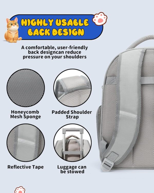 Cat Backpacks for Carrying Cats Hiking,Cat Carrier Hard Bag,Ventilate Pet Backpack Carrier for Small Dogs Airline Approved,Airline Approved Travel Carrier Space Capsule Camping Outdoor - Image 4