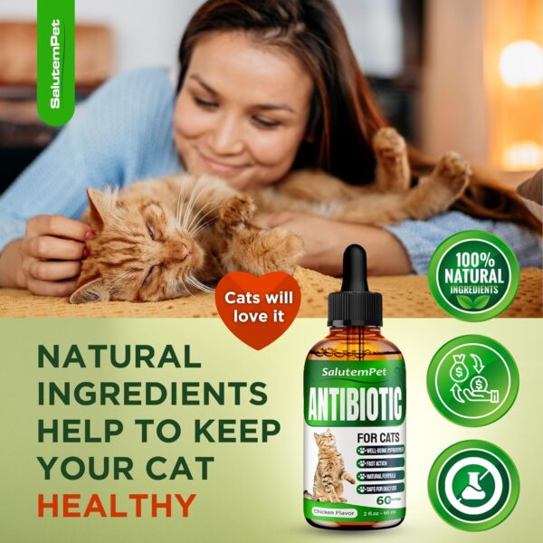 Natural Antibiotics for Cats | Cat Antibiotics | Supports Cat Allergy Relief | Cat Itch Relief | Cat Allergy Support | Cat Multivitamin | Pet Antibiotics | Cat Antibiotics | 2 Oz - Image 7