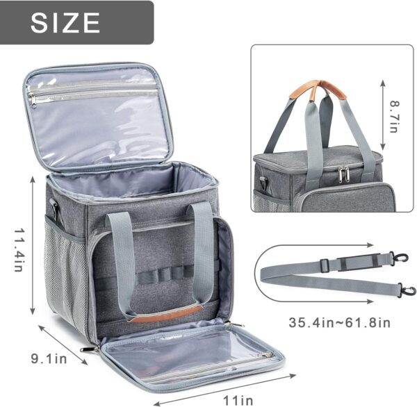 Pet Grooming Bag, Dog Grooming Supplies Organizer Tote Bag, Perfect for Pet Grooming Tool Kit Accessories-Grey - Image 5