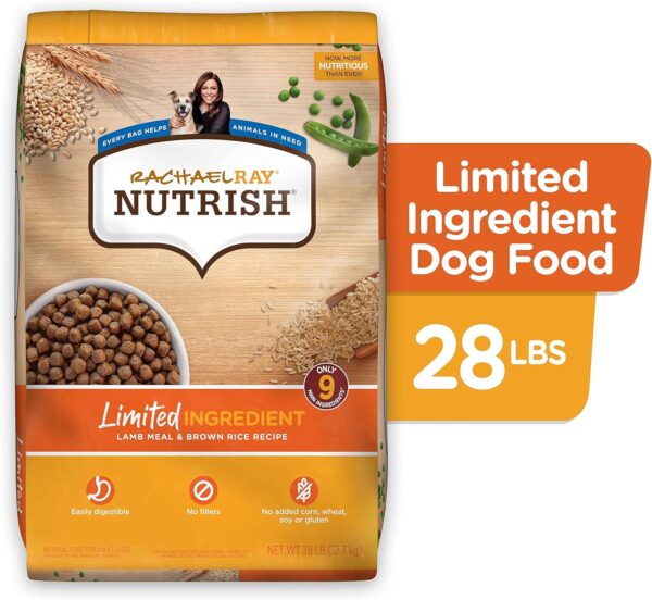 Rachael Ray Nutrish Limited Ingredient Dog Food, Lamb Meal & Brown Rice Recipe, 28 lb. Bag - Image 3