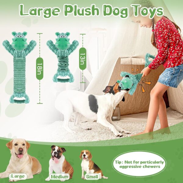 Large Squeaky Dog Toys: Plush Dog Toys with Soft Fabric for Small, Medium, and Large Pets - Tug of War Dog Toys for Indoor Play - Image 2