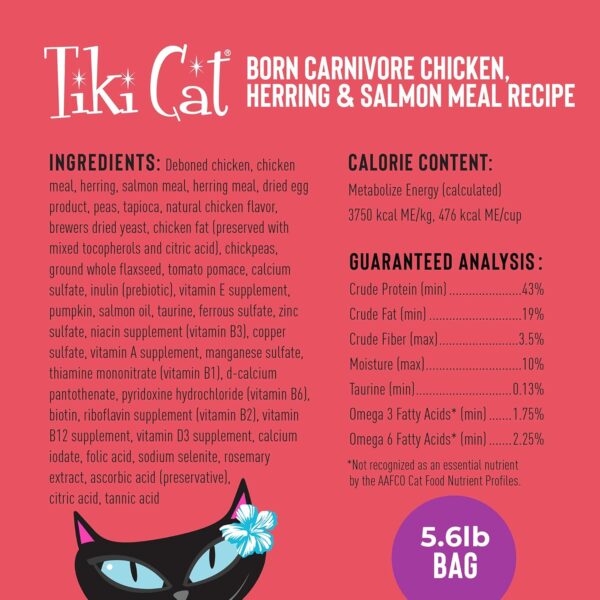 Tiki Cat Born Carnivore High Protein, Chicken, Herring & Salmon Meal, Grain-Free Baked Kibble to Maximize Nutrients, Dry Cat Food, 5.6 lbs. Bag - Image 12