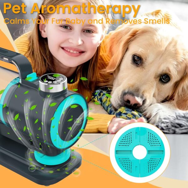 Dog Grooming Vacuum Kit with Aromatherapy, 12000Pa Strong Dog Hair Vacuum Suction, 2.3L Capacity Cat Vacuum for Shedding Grooming with 5 Pet Grooming Tools, Quiet, Home Cleaning - Image 2