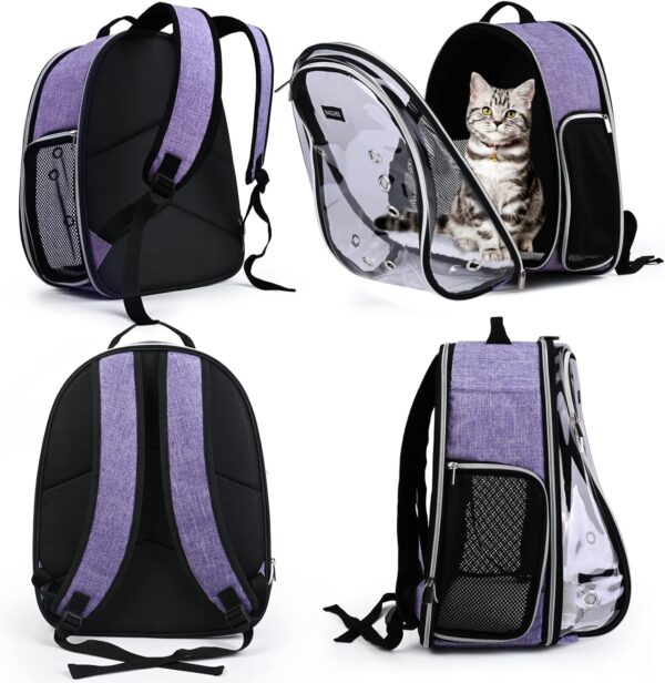 BAGLHER Cat Carrier Backpack Bubble - Fit Up to 18 Lbs - Airline-Approved Dog Backpack Carrier for Small Pets Puppies Dogs Bunny, Space Capsule Dog Carrier Backpack for Travel Outdoor Hiking, Purple - Image 6