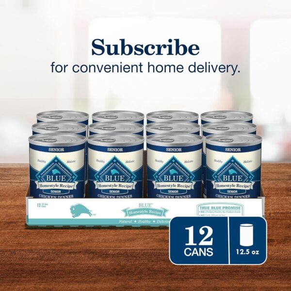 Blue Buffalo Homestyle Recipe Senior Wet Dog Food, Made with Natural Ingredients, Chicken Dinner with Garden Vegetables, 12.5-oz. Cans (12 Count) - Image 11
