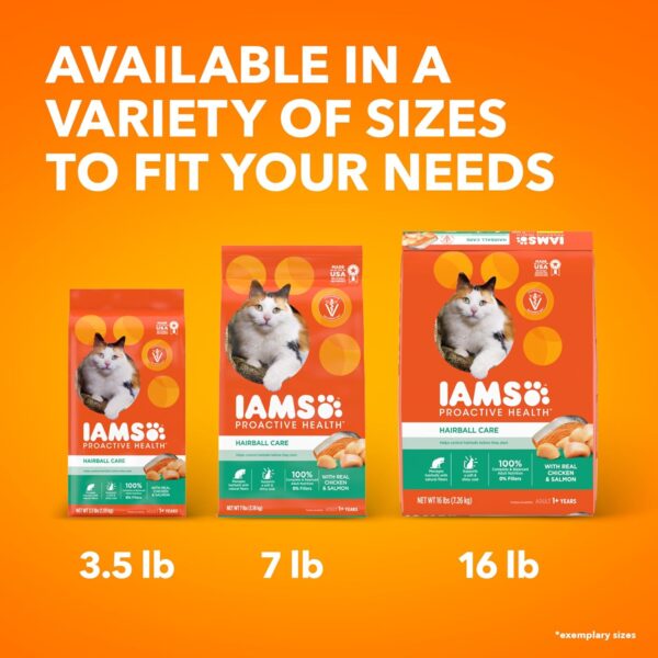 IAMS Proactive Health Adult Hairball Care Dry Cat Food with Chicken and Salmon, 7 lb. Bag (Pack of 1) - Image 12