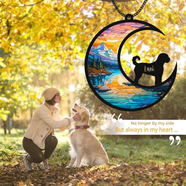 Dog Memorial Suncatcher Personalized Name Dog Breeds Pet Ornament Window Car Hanging Sympathy Gift for Loss of Pet Dog Passed Away Keepsake Remembrance Gifts for Dog Lovers - Image 2