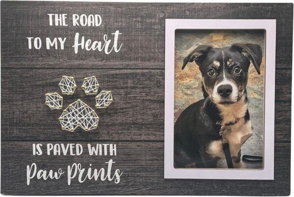 Pet Memorial Gifts for Dogs, Dog Memorial Gifts for Loss of Dog, Dog Loss Sympathy Gift, Pet Remembrance Gift, Dog Picture Frame, Pet Loss Gifts 4x6 in Photo (Grey) (Gray)