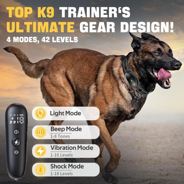 2024release Elite K9 Dog Training Collar with Remote - 3300ft Range Dog Shock Collar with 4 Training Modes, 42 Levels E collar, IPX67 Waterproof, 180 Days Battery Life, Designed by Elite K9 Trainer - Image 2