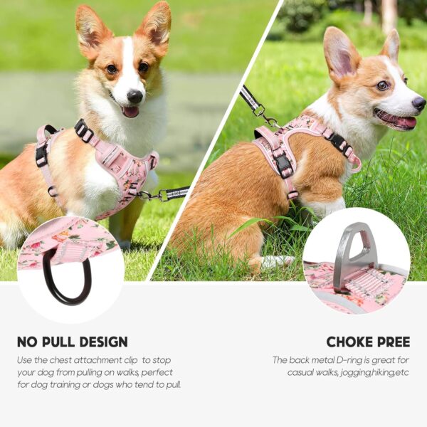 Timos No Pull Dog Harness,NO Need Go Over Dogs Head 3 Snap Buckles Reflective Oxford No Choke Puppy Harness with Front & Back 2 Metal Leash Clips Soft Padded Vest for Small Medium Large Dogs - Image 4