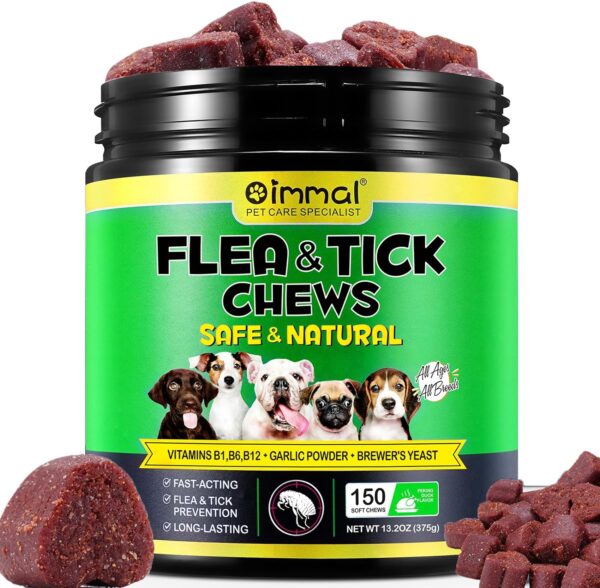 Flea & Tick Prevention for Dogs Chewable, Natural Flea and Tick Supplement for Dogs, Flea and Tick Chews for Dogs, Oral Flea Pills for All Breeds and Ages Dogs02