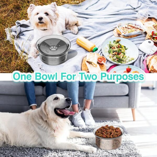 2L/70oz Dog Water Bowl No Spill Slow Water Feeder,Large Capacity Pet Water Dispenser,Pet Water Bowl for Vehicle/Outdoor/Indoor(Grey) - Image 7