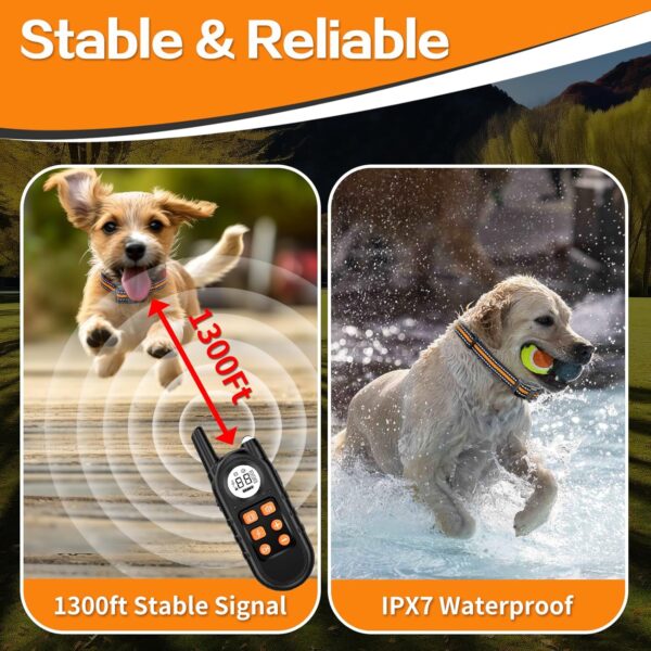 Tiniest Dog Shock Collar, Lightest Dog Training Collar with Remote for Small Dogs 5-15lbs & Medium Large Dogs/Puppies, Waterproof, Rechargeable, 1300ft Range (Orange) - Image 7