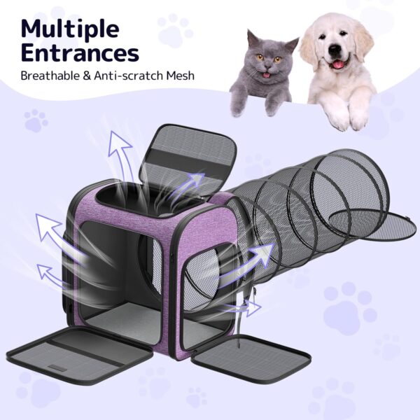 Cat Carrier Backpacks: Pawtners Expandable+Cat+Backpack with Breathable Mesh, Pet Carrier Backpack for Cats Small Dogs Puppies Up to 25 Lbs, Dog Carrier Backpack for Travel Hiking Camping Outdoor - Image 6