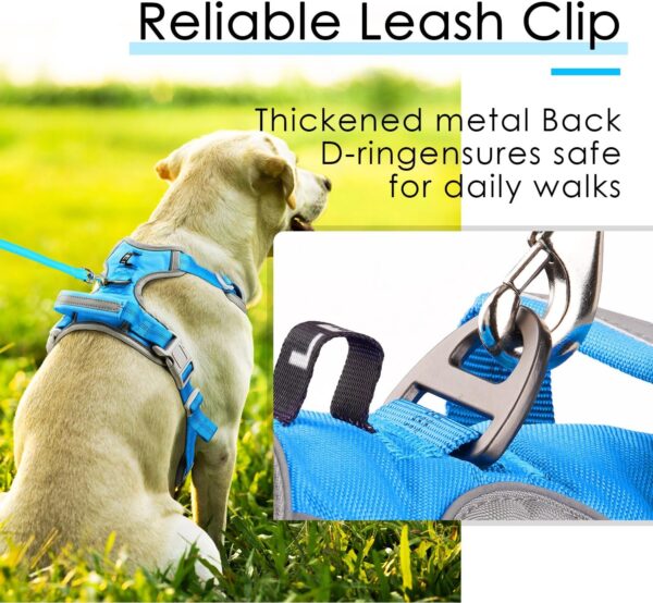 ThinkPet No Pull Harness Breathable Sport Harness with Handle-Dog Harnesses Reflective Adjustable for Medium Large Dogs,Back/Front Clip for Easy Control L Sky Blue - Image 7