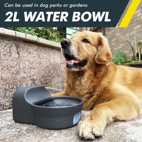 67OZ Dog Water Dispenser Patented Automatic Dog Water Bowl Dispenser Fits 3/4in GHT Faucets Water Dispenser for Dogs Pet Water Dispenser for Dogs Chicken Outdoor Dog Water Bowl Include 5Ft Water Hose - Image 5