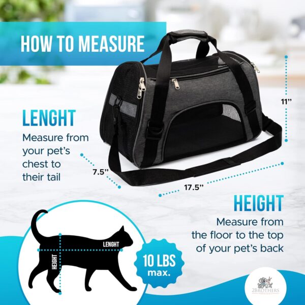 Premium Small Cat Carrier for Small Cats Under 15 lbs - Soft Cat Carrier for Comfort - Airline Approved Kitten Carrier - Lightweight and Durable - Cat Travel Carrier by 2 Brothers - Small Pink - Image 2