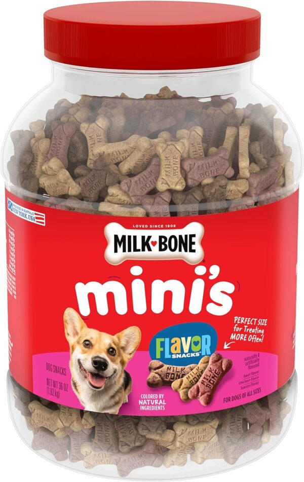 Milk-Bone Mini's Flavor Snacks Dog Treats, 36 Ounce Crunchy Texture Helps Reduce Tartar