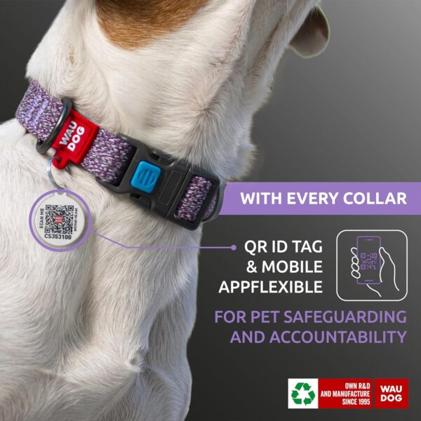 WAUDOG Reflective Cotton Dog Collar Eco-Friendly Alt to Nylon Collar for Small Medium and Large Dogs - Pet Collar with QR ID Tag - Puppy Collar for Large Breed Dogs - Adjustable Male Female Dog Collar - Image 2