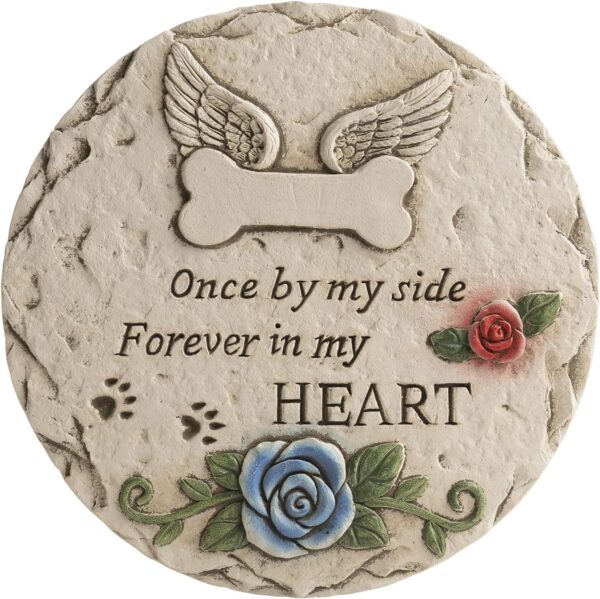 Pet Memorial Stone for Loss Dog or Cat, Dog Passing Away Sympathy Bereavement Gifts, Pet Grave Markers with Paw Prints Funerary Headstones Outdoor Garden