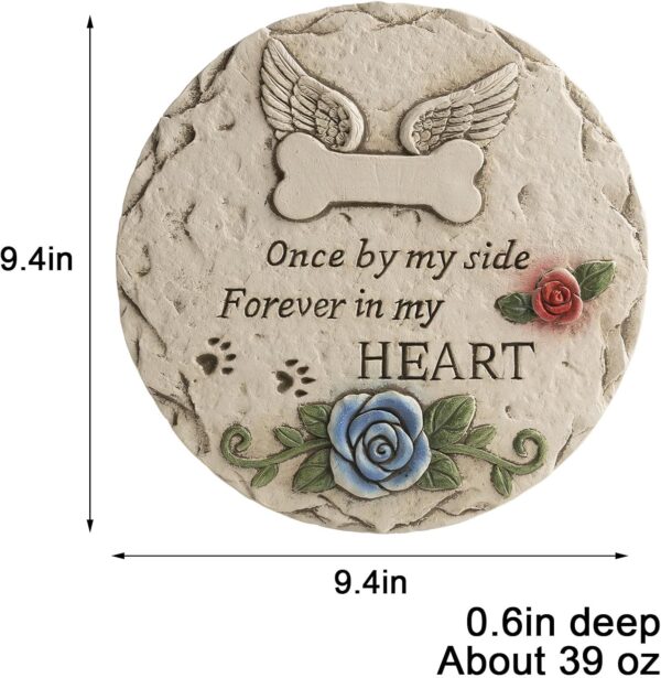 Pet Memorial Stone for Loss Dog or Cat, Dog Passing Away Sympathy Bereavement Gifts, Pet Grave Markers with Paw Prints Funerary Headstones Outdoor Garden - Image 6