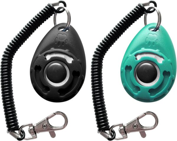 Pet Training Clicker with Wrist Strap - Dog Training Clickers (Black +Bluegreen) - Image 3