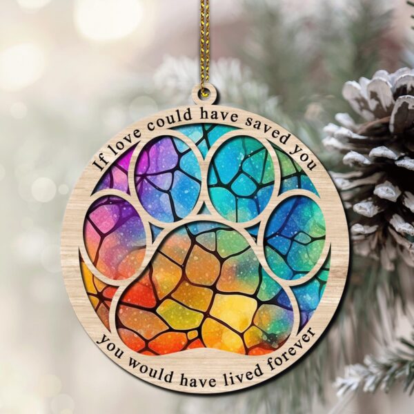 Hyturtle Pet Memorial Suncatcher Gifts for Loss of Dog Cat - Paw Dog Cat Memorial Ornament - Pet Memorial Gifts, Sympathy Remembrance Gifts for Loss of Pet, Pet Memorial Gifts for Christmas - Image 2