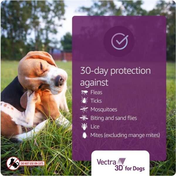 Vectra 3D for Dogs Flea, Tick & Mosquito Treatment & Prevention for Small Dogs (11 – 20 lbs) , 3 month supply - Image 2