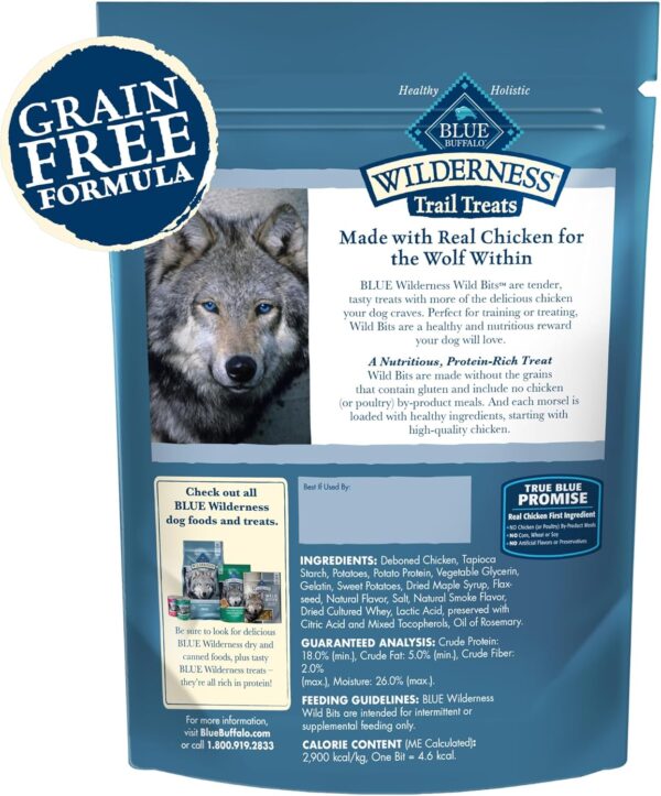 Blue Buffalo Wilderness Wild Bits Soft & Chewy Training Treats for Dogs, Grain-Free, Chicken Recipe, 4-oz. Bag - Image 2